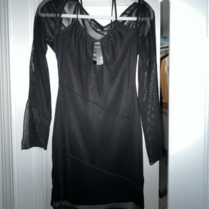 Motel Rocks Black Mesh Sleeve Dress